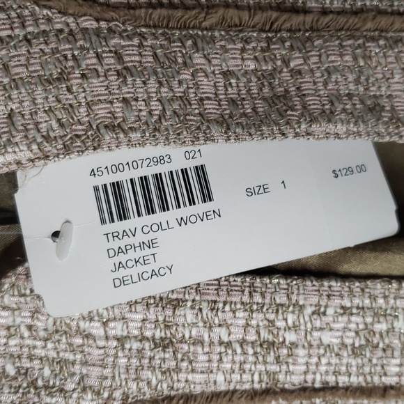 Chico's Travel Collection Woven Daphne Jacket Delicacy Jacket Blazer Coat Medium - Picture 8 of 10